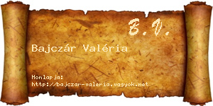 Bajczár Valéria névjegykártya